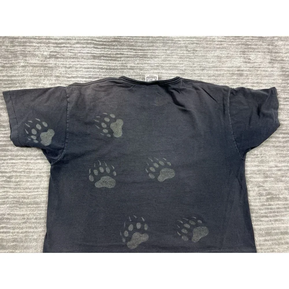 Vintage CMJ 90s Shirt Adult‎ Large Black All over Print Single Stitch Bear